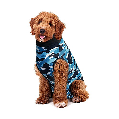 Suitical Dog Recovery Suit (Blue Camo)
